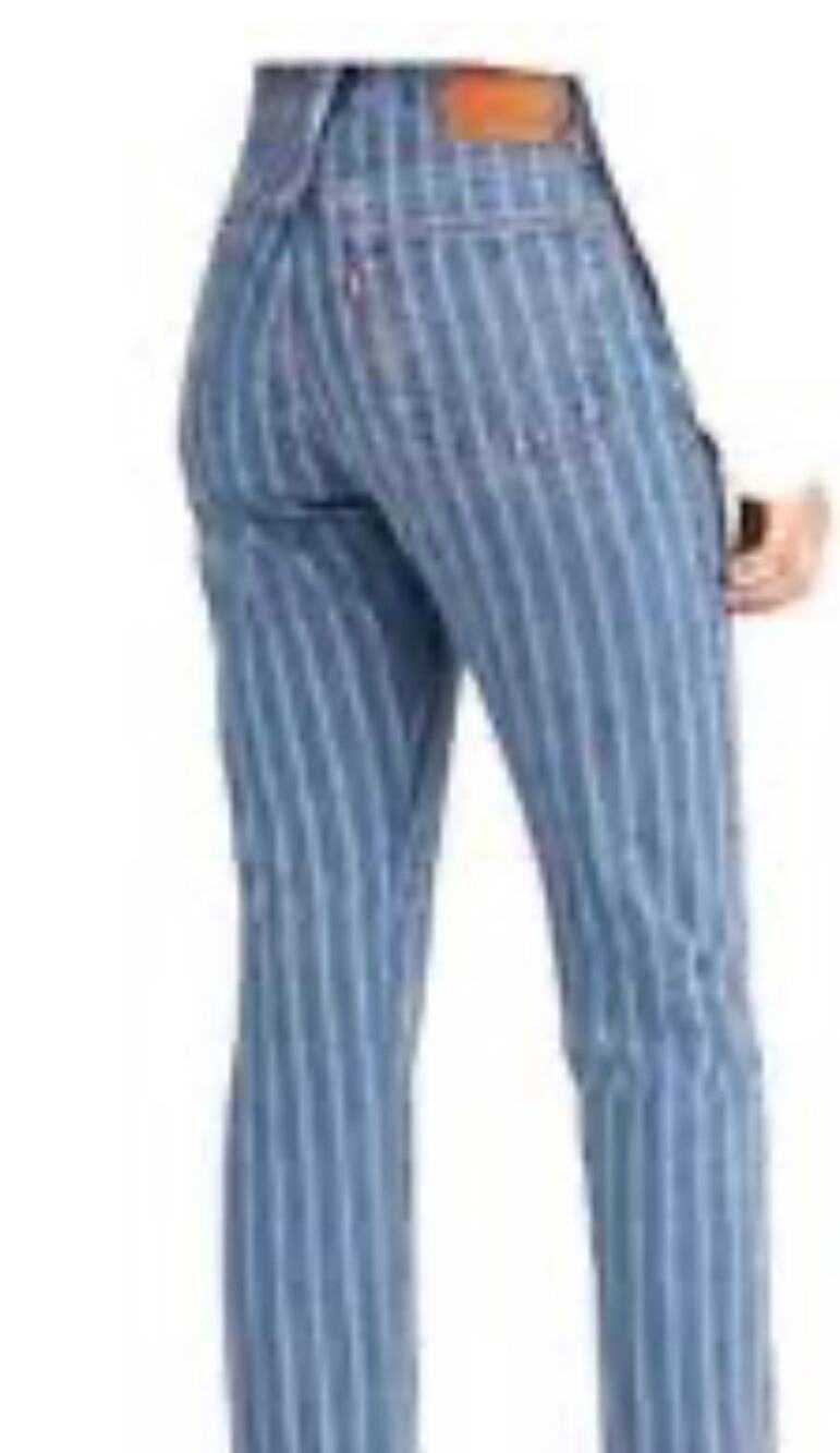 Levi's pinstripe jeans 724 high-waisted straight-leg 25